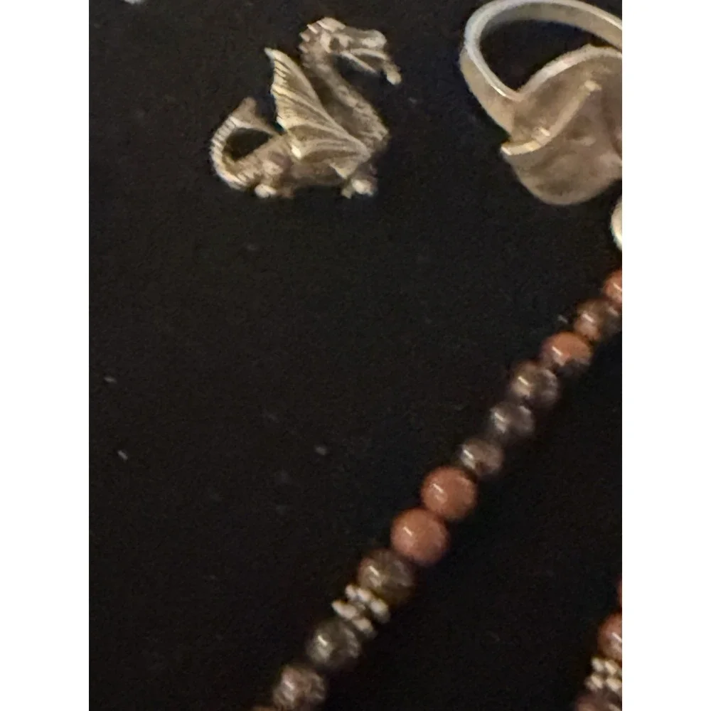 Sterling Silver Jewelry Lot 925 Not Scrap Necklaces Pin Ring Pendant 93 Grams - Picture 3 of 9